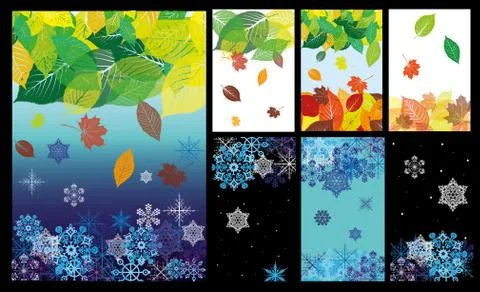Seasons backgronds Stock Illustration