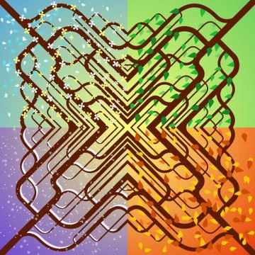 Seasons cycle Stock Illustration