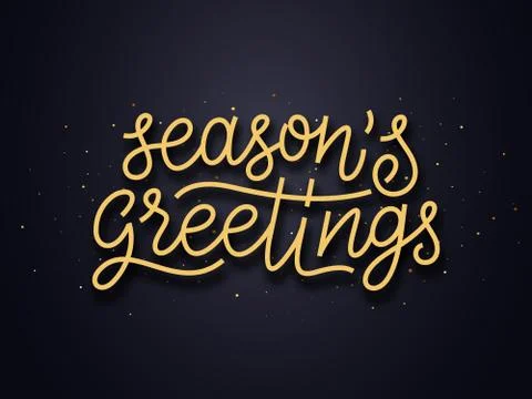 Seasons greetings typography. Vector card Stock Illustration