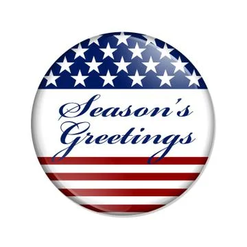Season's greetings usa button Stock Illustration