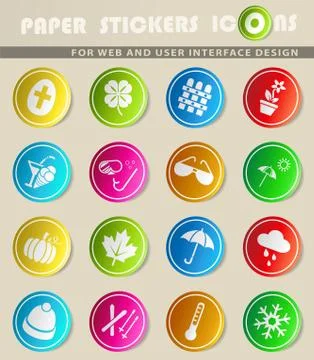 Seasons icon set Illustrazione stock