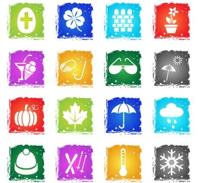 Seasons icon set Illustrazione stock