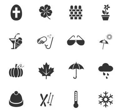 Seasons icon set Illustrazione stock