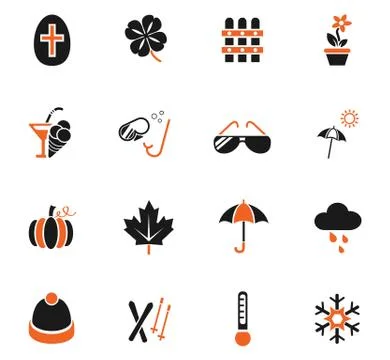 Seasons icon set Stock Illustration
