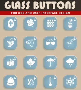 Seasons icon set Illustrazione stock