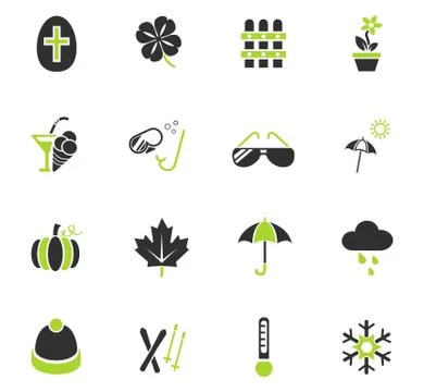 Seasons icon set Illustrazione stock