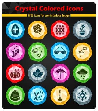 Seasons icon set Illustrazione stock