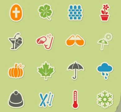 Seasons icon set Illustrazione stock