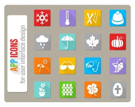 Seasons icon set Stock Illustration