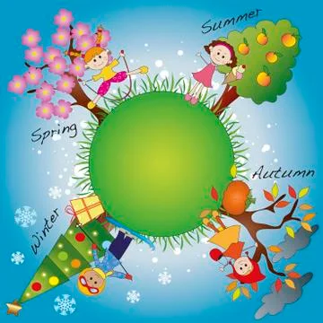 Seasons Stock Illustration
