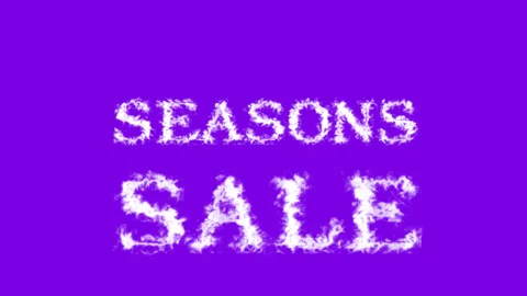 Seasons Sale cloud text effect violet isolated background Stock Footage 139637298