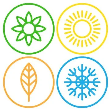 Seasons - winter, spring, summer and autumn. Stock Illustration