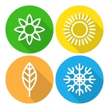 Seasons - winter, spring, summer and autumn. Stock Illustration