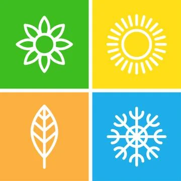Seasons - winter, spring, summer and autumn. Stock Illustration