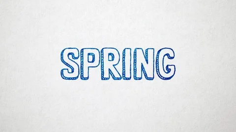 Seasons Of The Year Scribbled  On Old White Paper.  Seamless, 4K, 60fps Stock Footage 111391233