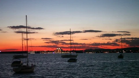 Sea,sunset,boats Vídeo Stock 73269082