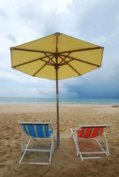 Seat on beach Stock Photos