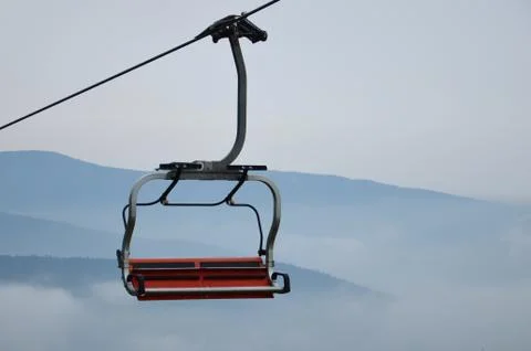 Seat of cableway Stock Photos