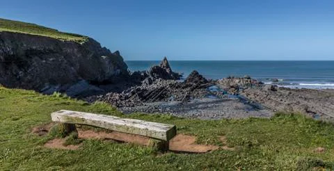 Seat by the coast Stock Photos