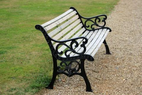 Seat on the edge of a path Stock Photos