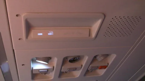 Seatbelt Sign Bumpy Flight Stock Footage 702690