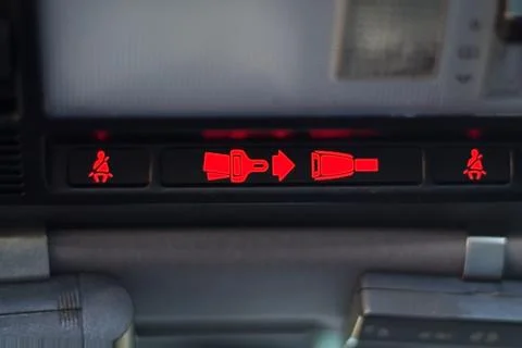 Seatbelt warning light Stock Photos