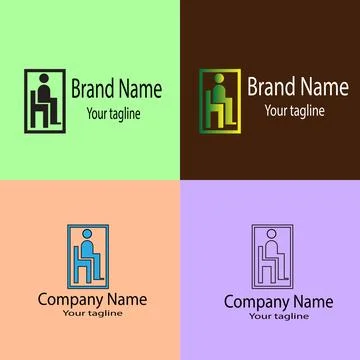 Seated Accessibility Symbol logo Stock Illustration