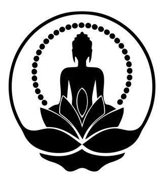 Seated Buddha meditating Stock Illustration
