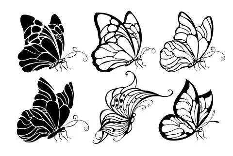 Seated butterflies Illustrazione stock