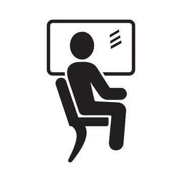 Seated Figure Engaging with Screen in Modern Tech Environment Stock Illustration