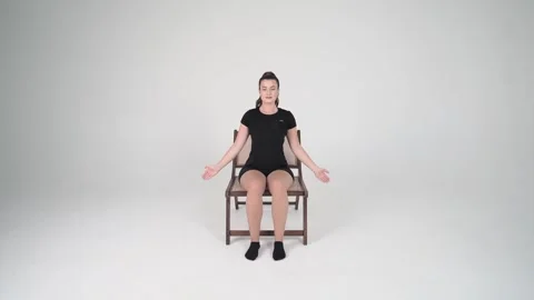 Seated Jumping Jacks Stock Footage 314195692