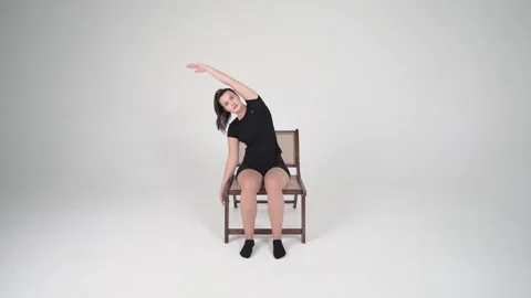 Seated Lateral Bend Stock Footage 314195921