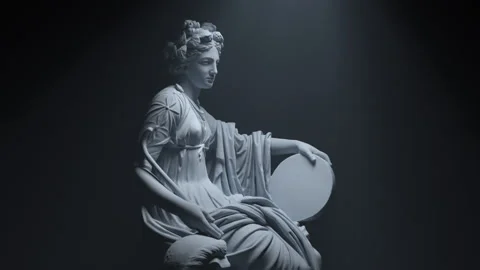 Seated Muse Sculpture in 3D Stock Footage 235729111