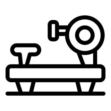 Seated row machine for back exercise in gym workout Stock Illustration