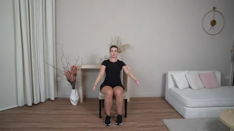 Seated Shoulder Flexion Overhead Stock Footage 314188591