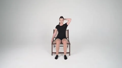 Seated Side Bends Stock Footage 314195837