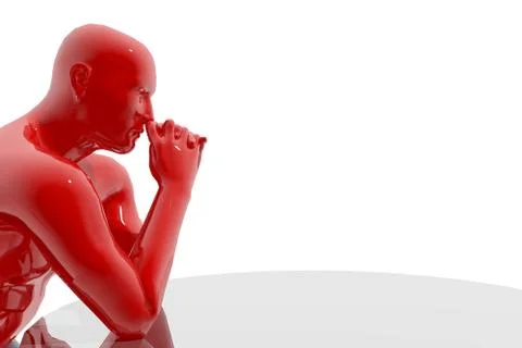 Seated thinking person Stock Illustration