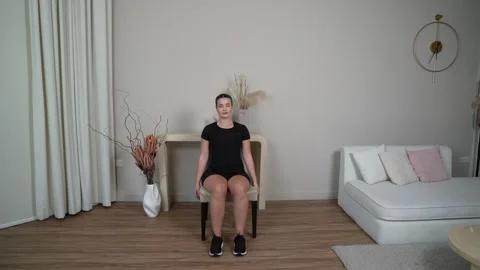 Seated Trunk Side Bending Stock Footage 314188791