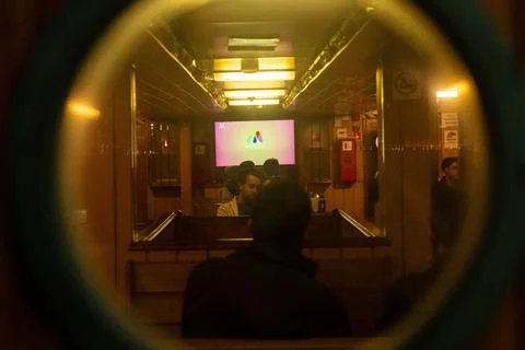 Seating area from ferry window Stock Photos