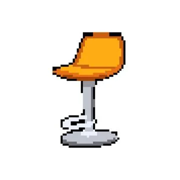 Seating bar stool pixel art vector illustration Stockillustratie