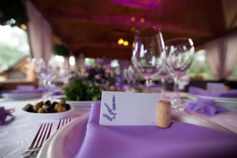 Seating card for wedding table Stock Photos