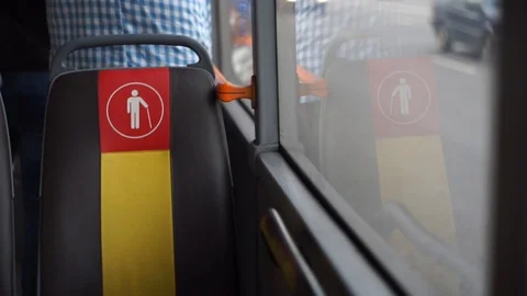 Seating for the disabled and the elderly at transportation Stock Footage 112288246