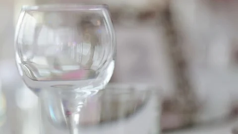 Seating for guests, plates with numbers on the tables. Stock Footage 113225672