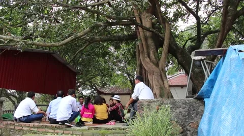 Seating, outdoor dining in the park Stock Footage 47457466