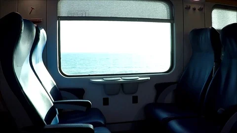 Seats and train window Stock Footage 117909009