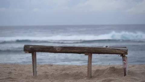 Seats on the beach Video stock 204417310