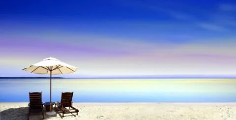 Seats at the beach Stock Photos
