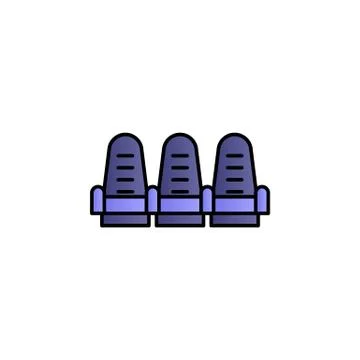 Seats in the cinema color gradient vector icon Stock Illustration