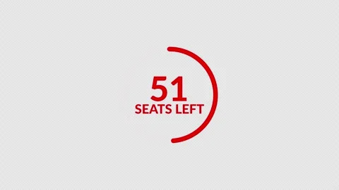 Seats Left countdown circle animation Stock Footage 335852009