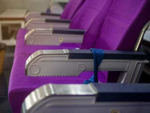 Seats lined up on the plane Stock Photos